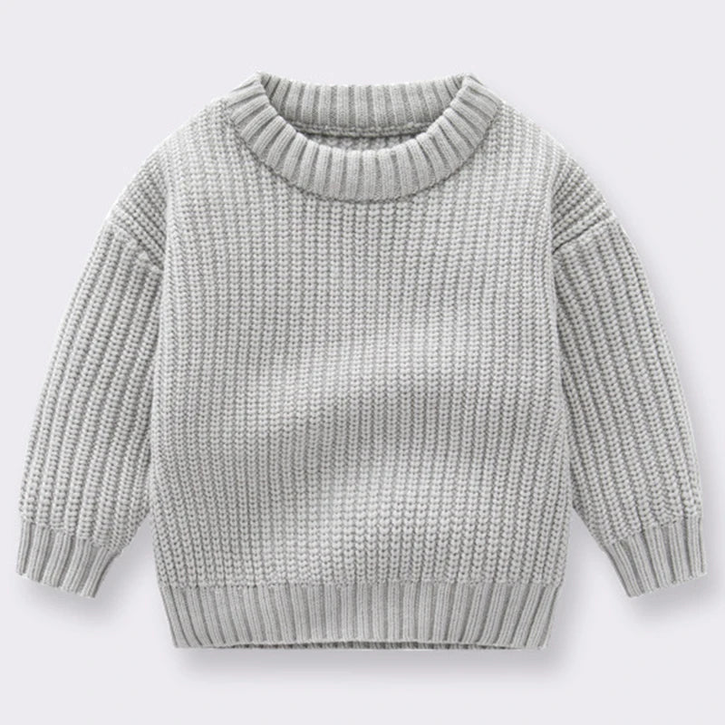 Baby Sweaters Boys Girls Long Sleeve Pure Color Knit