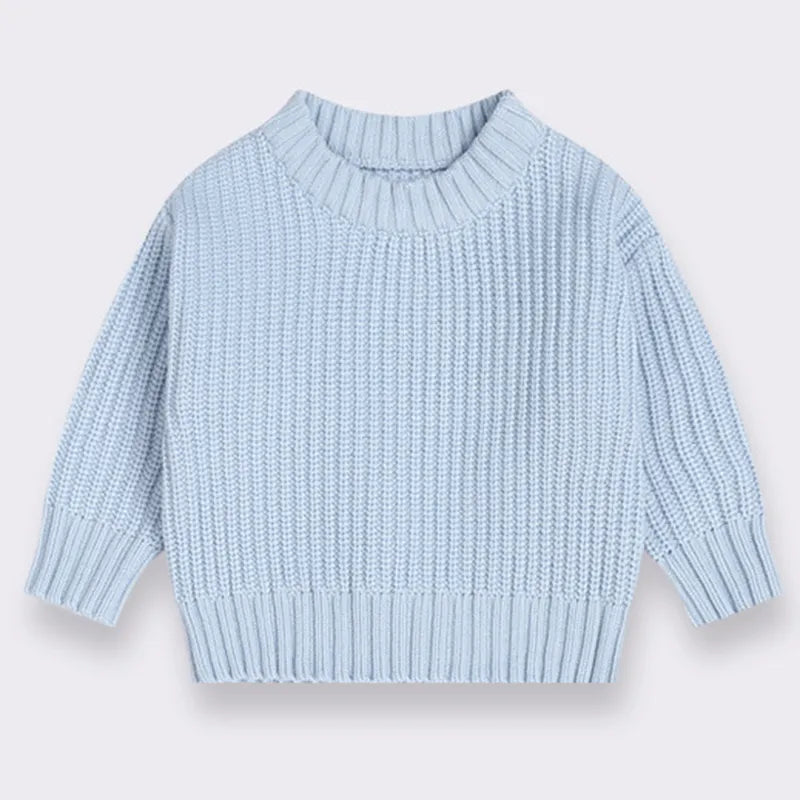 Baby Sweaters Boys Girls Long Sleeve Pure Color Knit