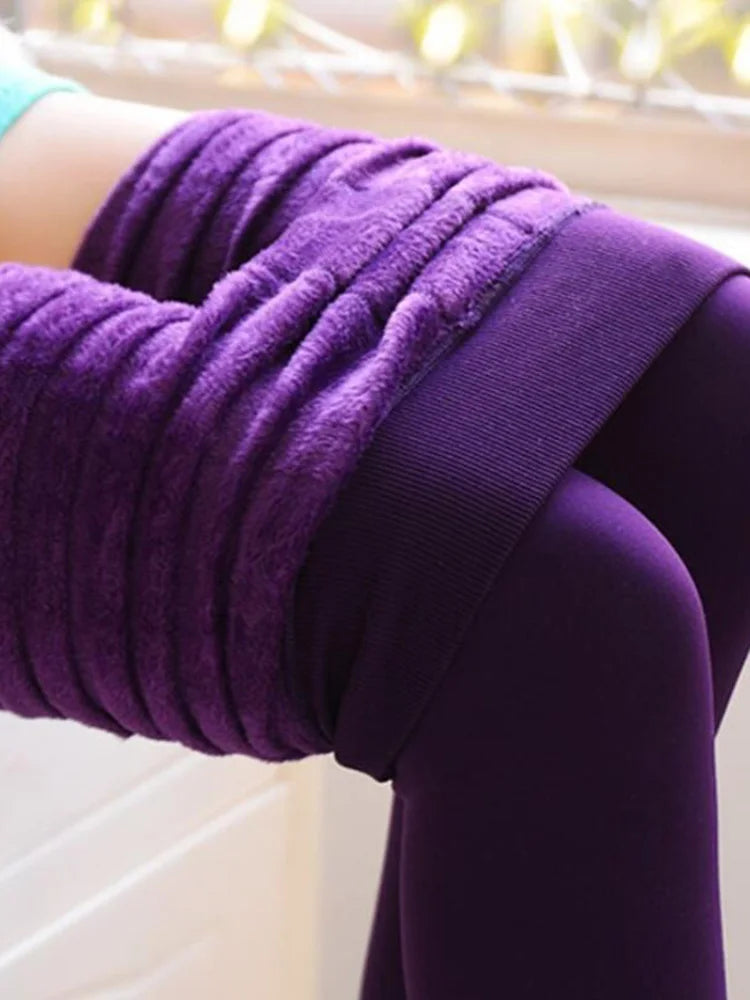 Leggings Casual High Elastic Thick Warm Skinny Pants
