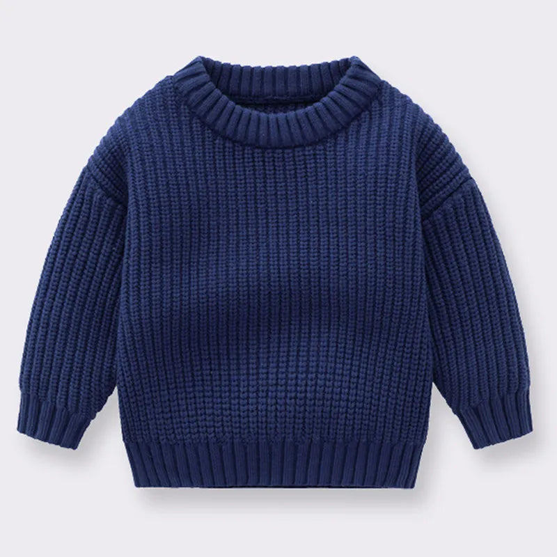 Baby Sweaters Boys Girls Long Sleeve Pure Color Knit