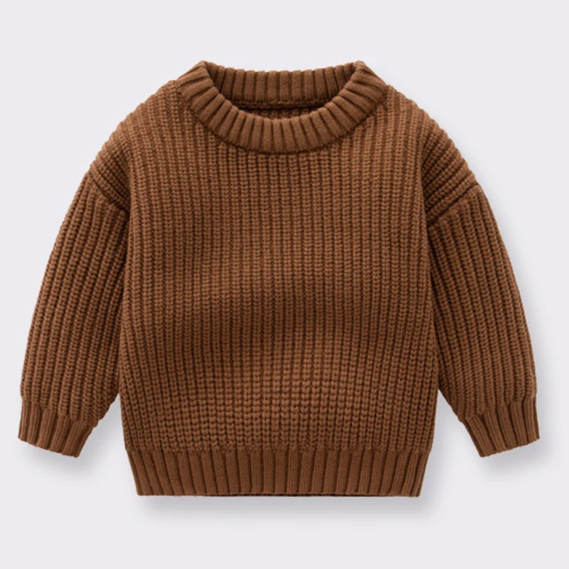 Baby Sweaters Boys Girls Long Sleeve Pure Color Knit