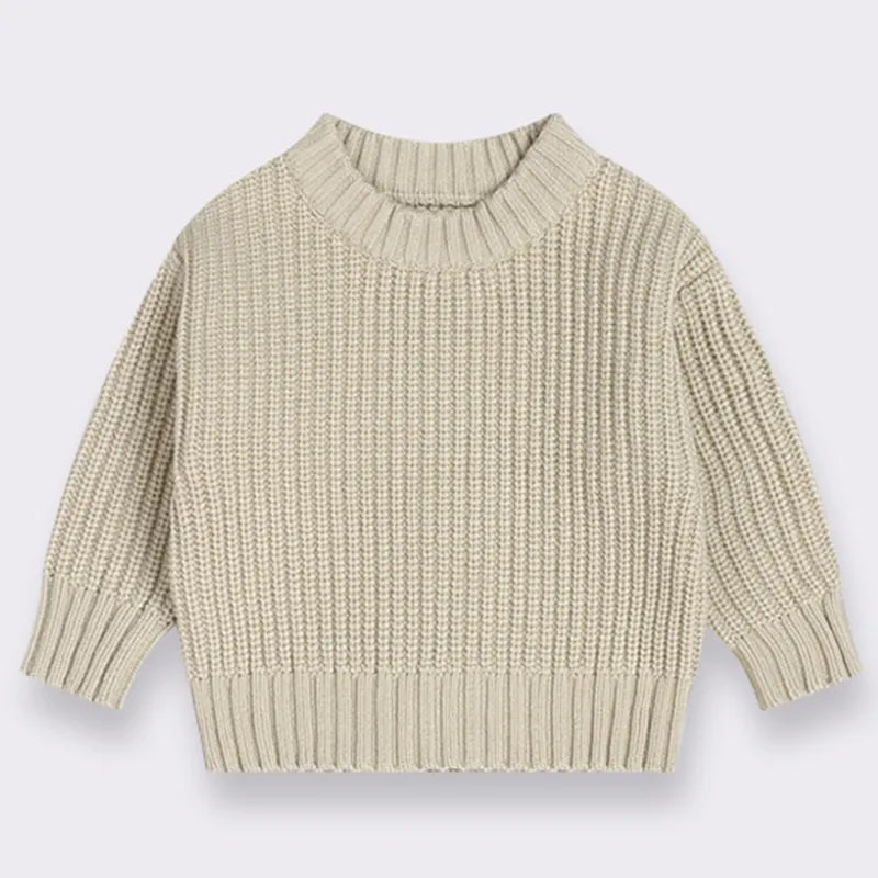 Baby Sweaters Boys Girls Long Sleeve Pure Color Knit