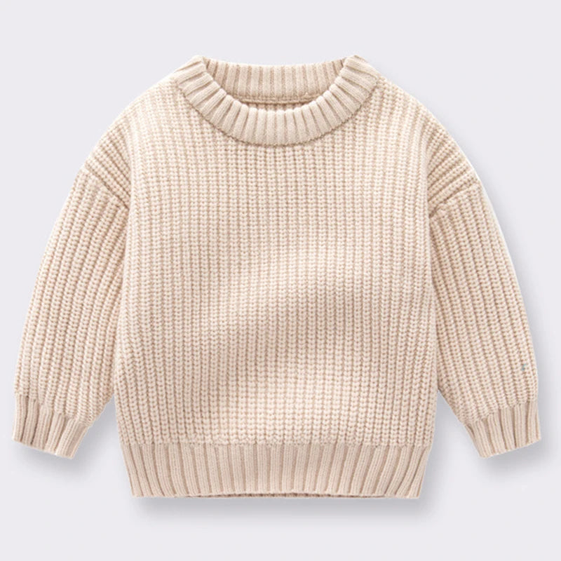 Baby Sweaters Boys Girls Long Sleeve Pure Color Knit