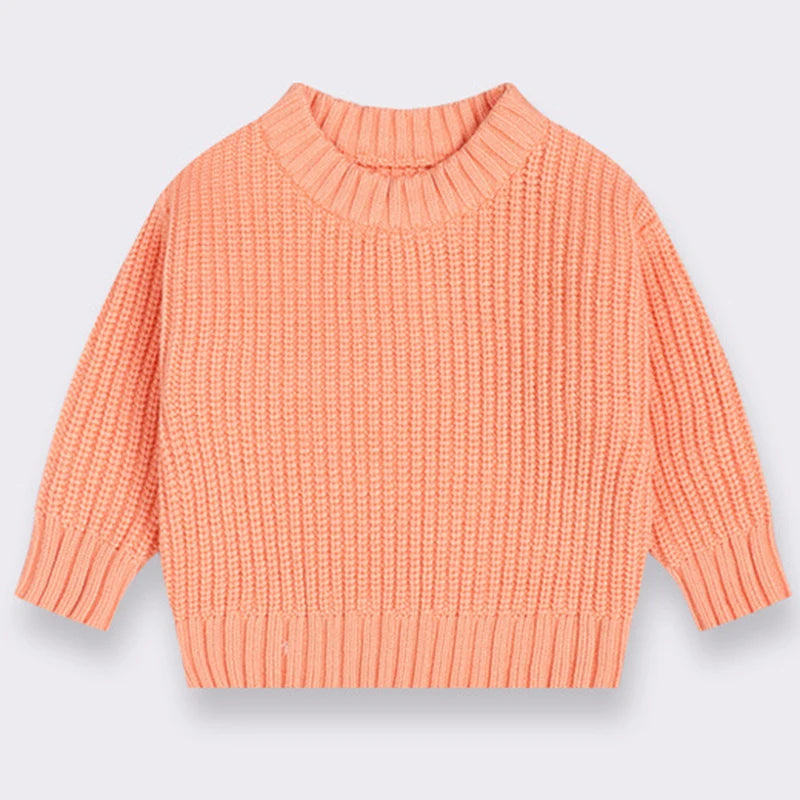 Baby Sweaters Boys Girls Long Sleeve Pure Color Knit