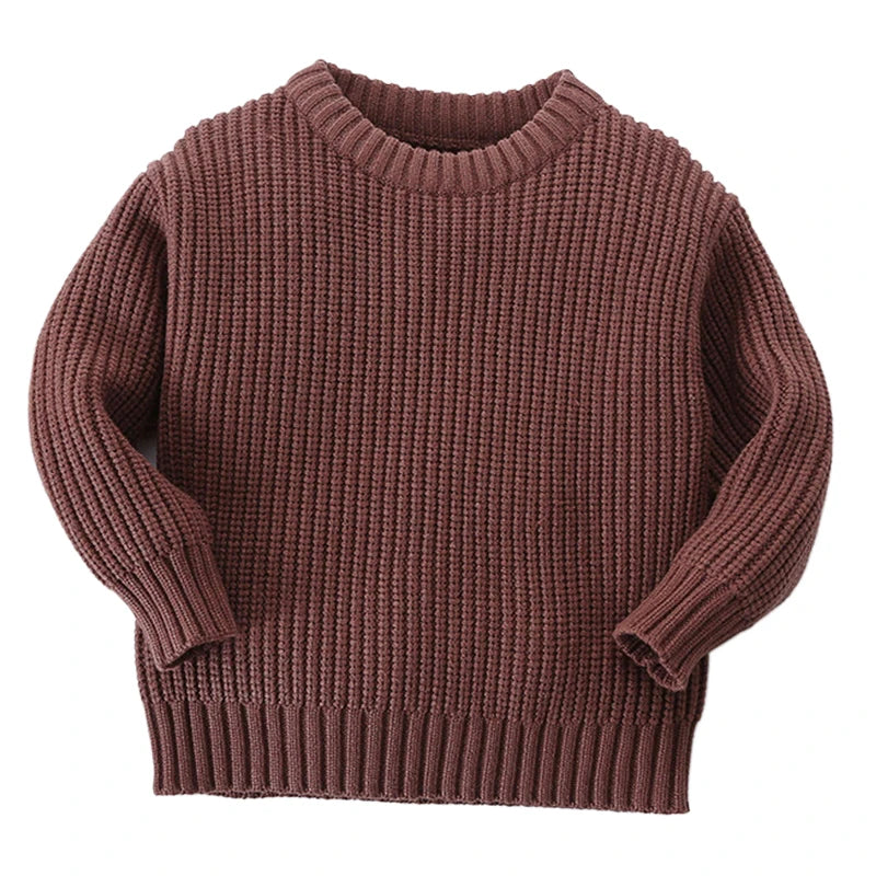Baby Sweaters Boys Girls Long Sleeve Pure Color Knit