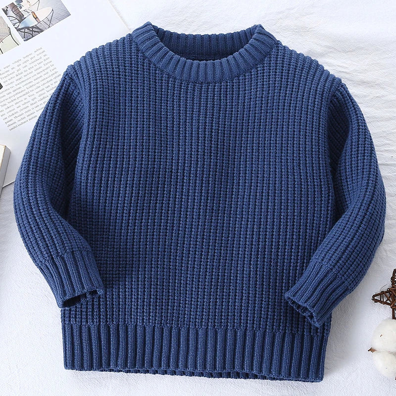 Baby Sweaters Boys Girls Long Sleeve Pure Color Knit